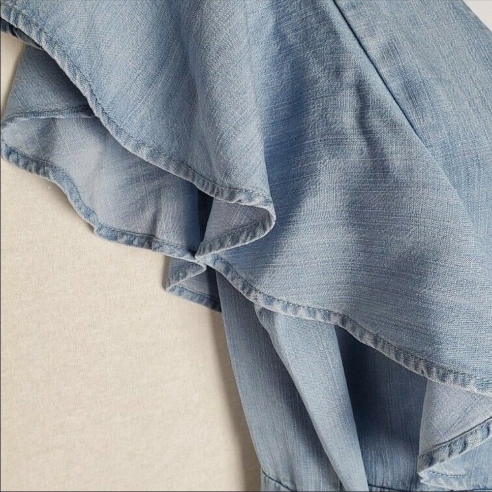 Vince Camuto Chambray Button Ruffle Midi Dress - image 5